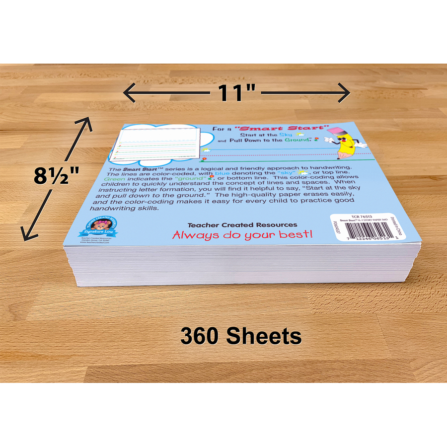 Teacher Created Resources Smart Start K-1 Writing Paper 100 Sheets