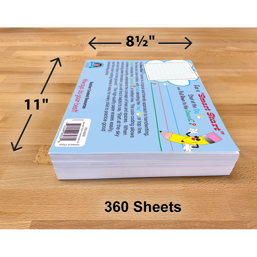 Smart Start 1-2 Writing Paper: 360 Sheets - TCR76533, Teacher Created  Resources