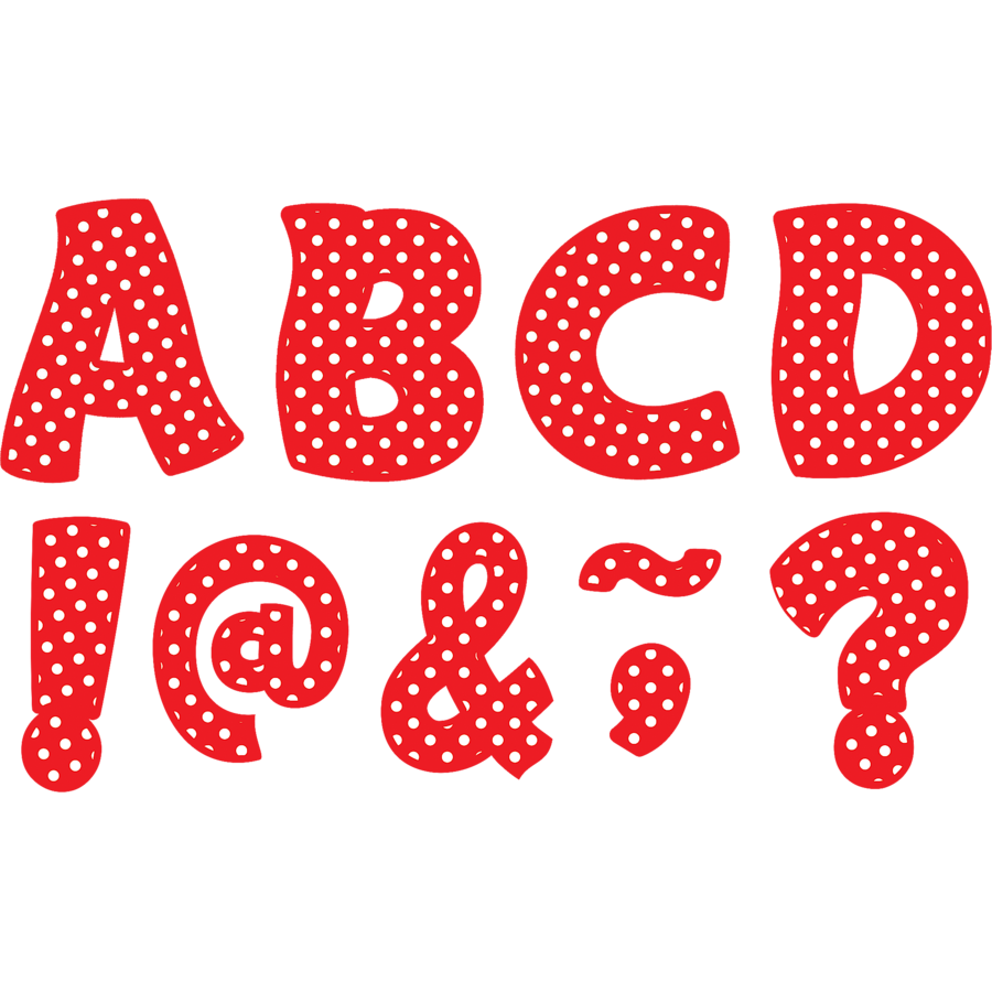 Red Polka Dot Serif ABC/123 Letter Stickers (3/pk)