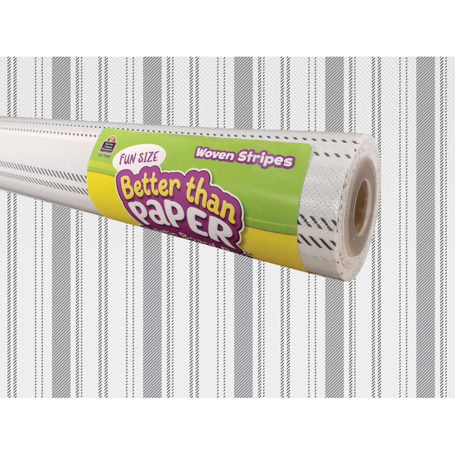 Fun Size Better Than Paper Bulletin Board Roll, 18 x 12', Woven Stripes