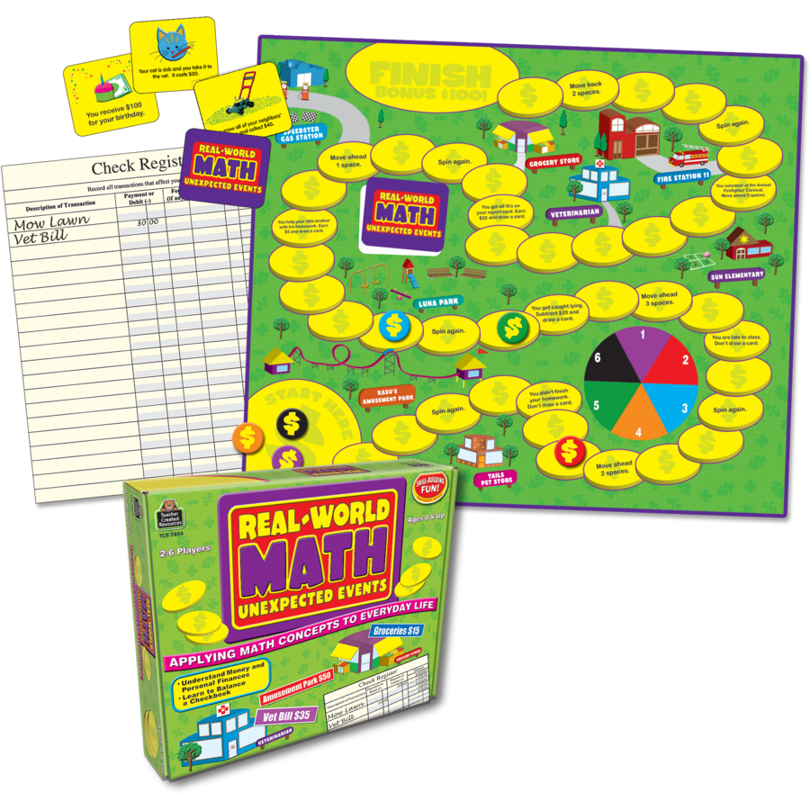 Teacher Created Resources Real World Math Unexpected Events Game | Oriental  Trading