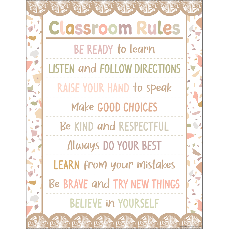 Terrazzo Tones Classroom Rules Chart - Tcr7872 