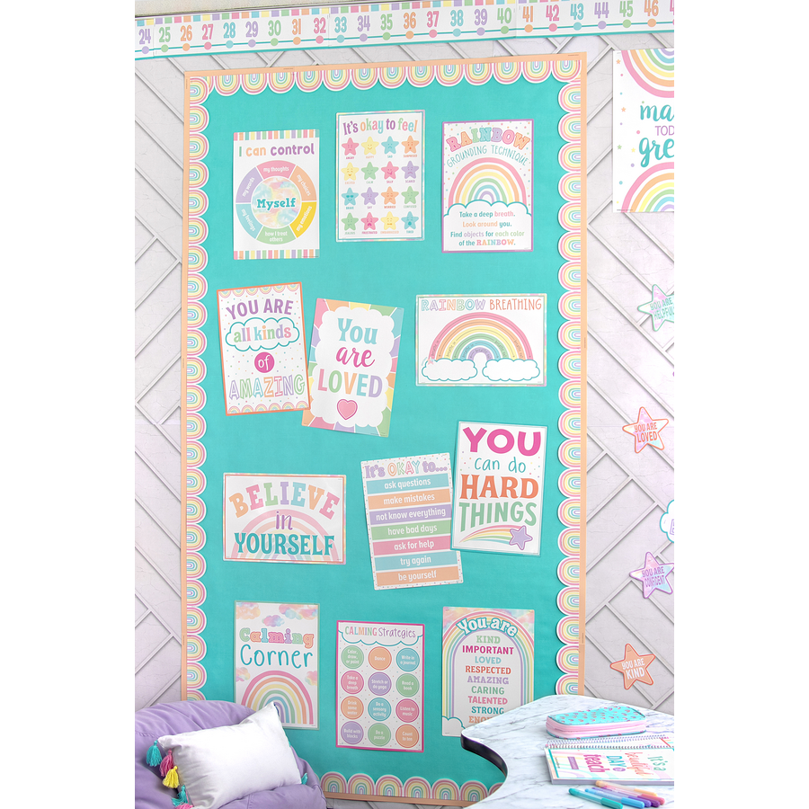 Pastel Pop Rainbows DieCut Border Trim TCR8431 Teacher Created Resources