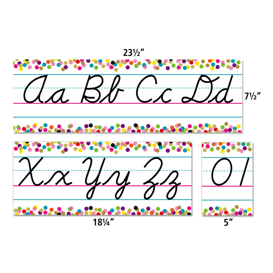 Confetti Cursive Writing Bulletin Board Display Set - TCR8764 | Teacher ...