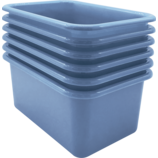 Slate Blue Small Plastic Storage Bin 6 Pack