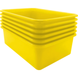 Yellow Large Plastic Storage Bin 6 Pack