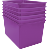 Purple Plastic Multi-Purpose Bin 6 Pack