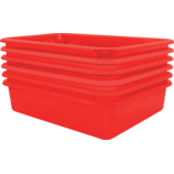 Red Large Plastic Letter Tray 6 Pack