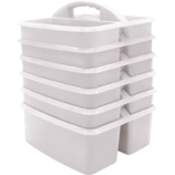 White Plastic Storage Caddy 6 Pack