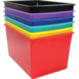 Bold Colors Plastic Multi-Purpose Bins Set of 6