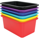 Bold Colors Small Plastic Storage Bins Set of 6