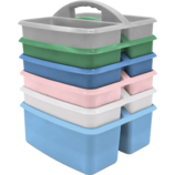 Soft Colors Plastic Storage Caddies Set of 6