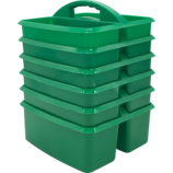 Green Plastic Storage Caddies 6-Pack