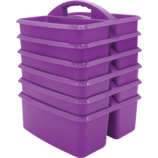 Purple Plastic Storage Caddies 6-Pack
