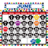 Colorful Paw Prints Calendar Bulletin Board Display Set