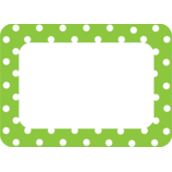 Lime Polka Dots 2 Name Tags/Labels
