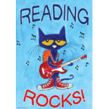 Pete the Cat Reading Rocks Positive Poster