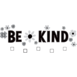 Black and White Floral Be Kind Bulletin Board