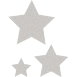 Silver Glitz Stars Accents - Assorted Sizes