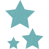 Ice Blue Glitz Stars Accents - Assorted Sizes