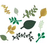 Green and Gold Paper Leaves