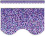 Purple Sparkle Scalloped Border Trim