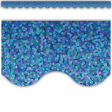 Blue Sparkle Scalloped Border Trim