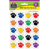 Colorful Paw Prints Stickers Valu-Pak