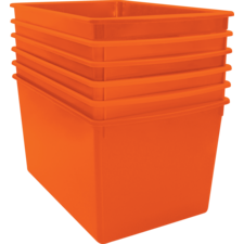 Orange Plastic Multi-Purpose Bin 6-pack