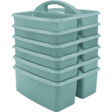 Calming Blue Plastic Storage Caddy 6-Pack