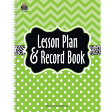 Lime Chevrons and Dots Lesson Plan & Record Book