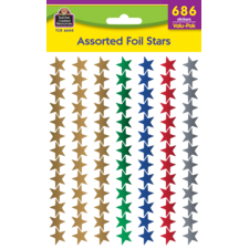 Assorted Foil Stars Stickers Valu-Pak