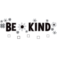 Black and White Floral Be Kind Bulletin Board