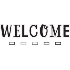 Black and White Welcome Bulletin Board