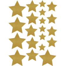 Gold Shimmer Stars Accents - Assorted Sizes