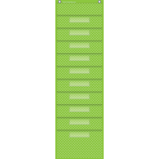 Lime Polka Dots 10 Pocket File Storage Pocket Chart