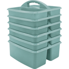 Calming Blue Plastic Storage Caddy 6-Pack