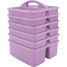 Lavender Plastic Storage Caddy 6-Pack