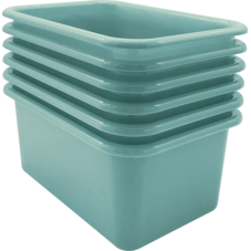 Calming Blue Small Plastic Storage Bin 6-Pack