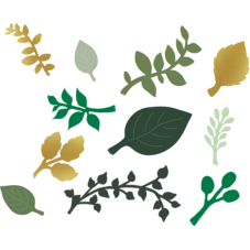 Green and Gold Paper Leaves