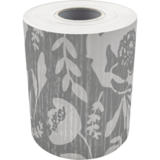 Classroom Cottage Gray Floral Straight Rolled Border Trim