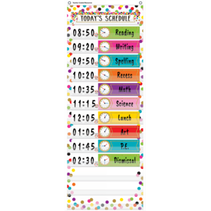 TCR20330 Confetti 14 Pocket Daily Schedule Pocket Chart Image
