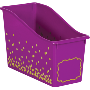 TCR20339 Purple Confetti Plastic Book Bin Image