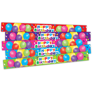 TCR20666 Happy Birthday Balloons Slap Bracelets Image
