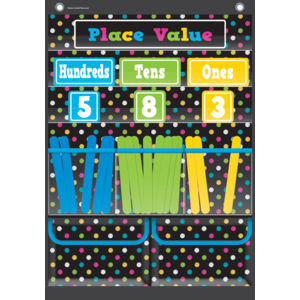 TCR20804 Chalkboard Brights Place Value Pocket Chart Image