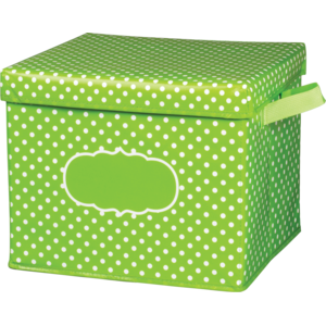 TCR20820 Lime Polka Dots Storage Box Image