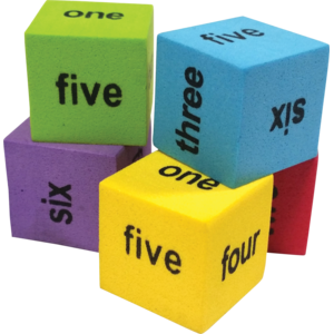 TCR20822 Colorful Foam Number Word Dice Image
