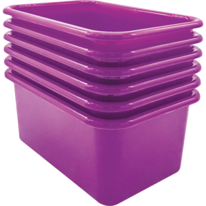 TCR2088575 Purple Small Plastic Storage Bin 6 Pack Image