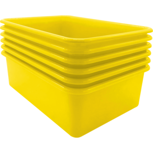TCR2088596 Yellow Large Plastic Storage Bin 6 Pack Image