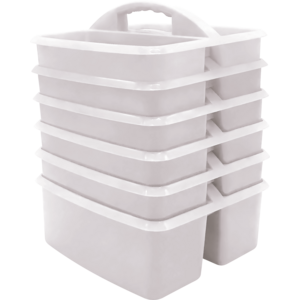 TCR2088627 White Plastic Storage Caddy 6 Pack Image
